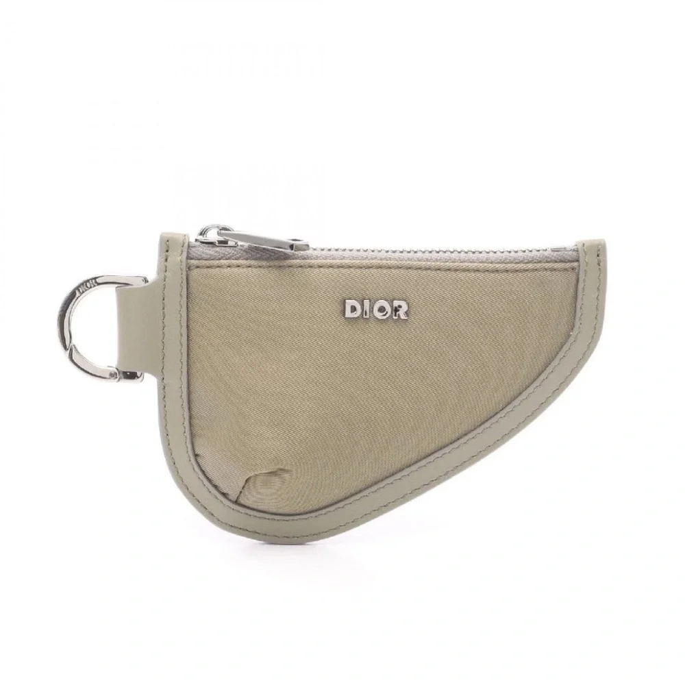 Dior Taupe Key and Coin Purse